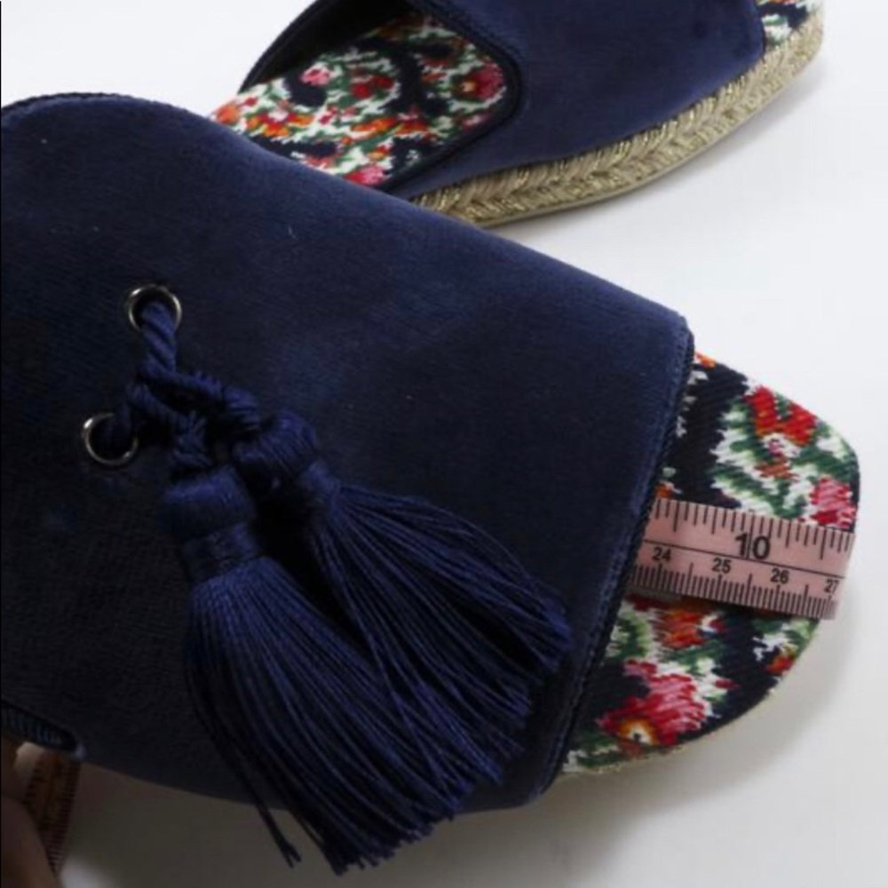 Christian Louboutin Pacha Blue Velvet Slides - Picture 9 of 9